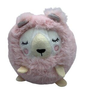 Manhattan Toy Squeezmeez Growly Bear Plush Stuffed Animal Toy Closed Eye Pink 5"